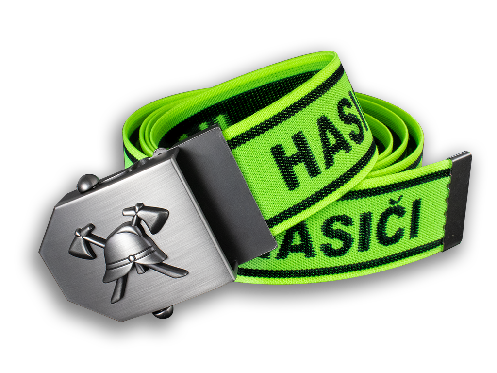 Detský elastický opasok HASIČI - neónový + čierny nápis Detský elastický opasok HASIČI - neónový + čierny nápis