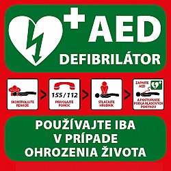 AED tabuľa prvej pomoci