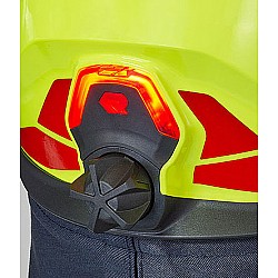 Prilba Rosenbauer Heros H30 signálna žltá luminiscenčná, číry štít, zátylnik, kandahár