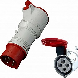 Adaptér jednocestný A 3253/43 400V 32A z 5P na 4P IP44