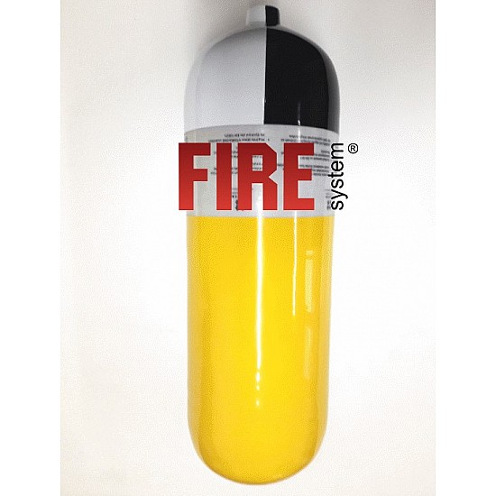 Kompozitná fľaša 6,8L / 30 MPa s ventilom neobmedzená životnosť, žltý náter