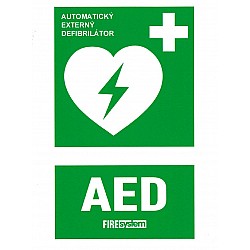 Samolepka AED, formát A5