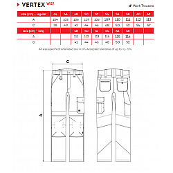Pracovné nohavice Vertex