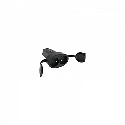 Zásuvka spojovacia 50575 2-násobná gumová 230V 2P+Z IP44 čierna
