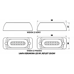 LED výstražné svetlá extra 2 X 6 jednofarebné 12/24 V