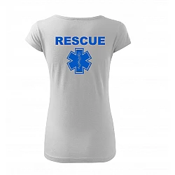 Tričko dámske – znak EMS a nápis RESCUE