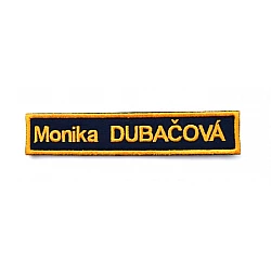 Menovka vyšívaná - suchý zips