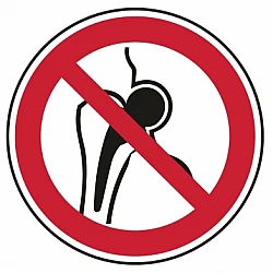 Zákaz vstupu s kovovými implantátmi