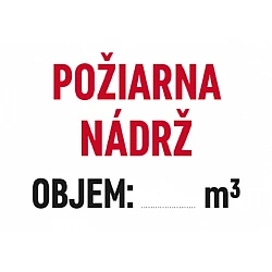 Tabuľa označenie POŽIARNA NÁDRŽ 420 x 300 mm
