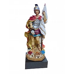 Florián so striebornou prilbou 35cm