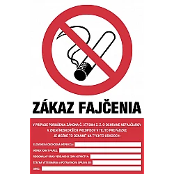 Zákaz fajčiť SOI - samolepka