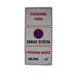 Tabuľa označenia požiarnej nádrže trojitá 