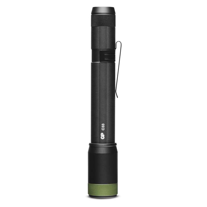 CREE + COB LED ručné svietidlo GP C33, 150 lm, 2× AA, fokus
