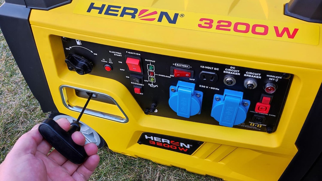 HERON ELEKTROCENTRÁLA DIGITÁLNA INVERTOROVÁ 5,4HP/3,2kW, elek.štart s diaľkovým ovlád HERON ELEKTROCENTRÁLA DIGITÁLNA INVERTOROVÁ 5,4HP/3,2kW, elek.štart s diaľkovým ovlád