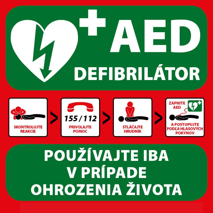 AED tabuľa prvej pomoci AED tabuľa prvej pomoci