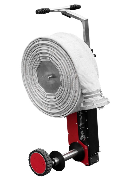 ET-Roller 6 Elektrický navíjač požiarnych hadíc do 4" napájaný 18 V Milwaukee aku batériami