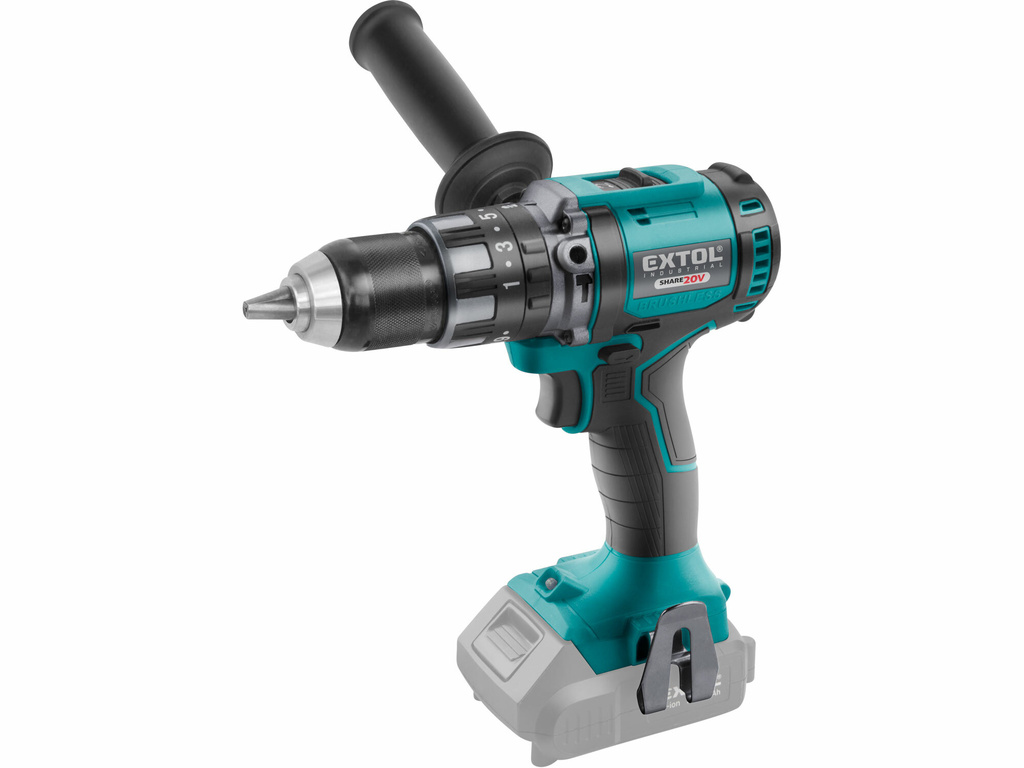 EXTOL INDUSTRIAL aku vŕtačka-skrutkovač-príklep share 20V 60Nm bez akumulatóra