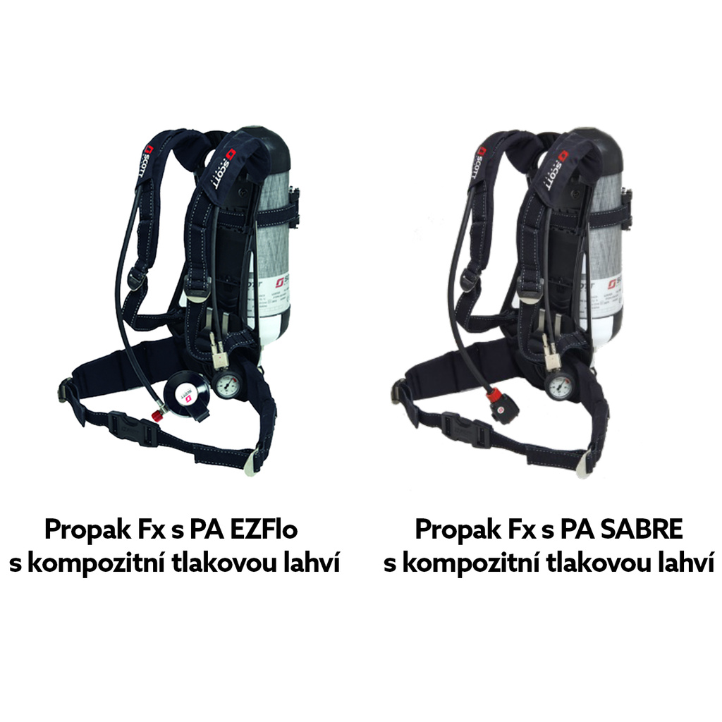 Autonómny dýchací prístroj SCOTT PROPAK FX s pľúcnou automatikou EZ FLO SDC AC V2
