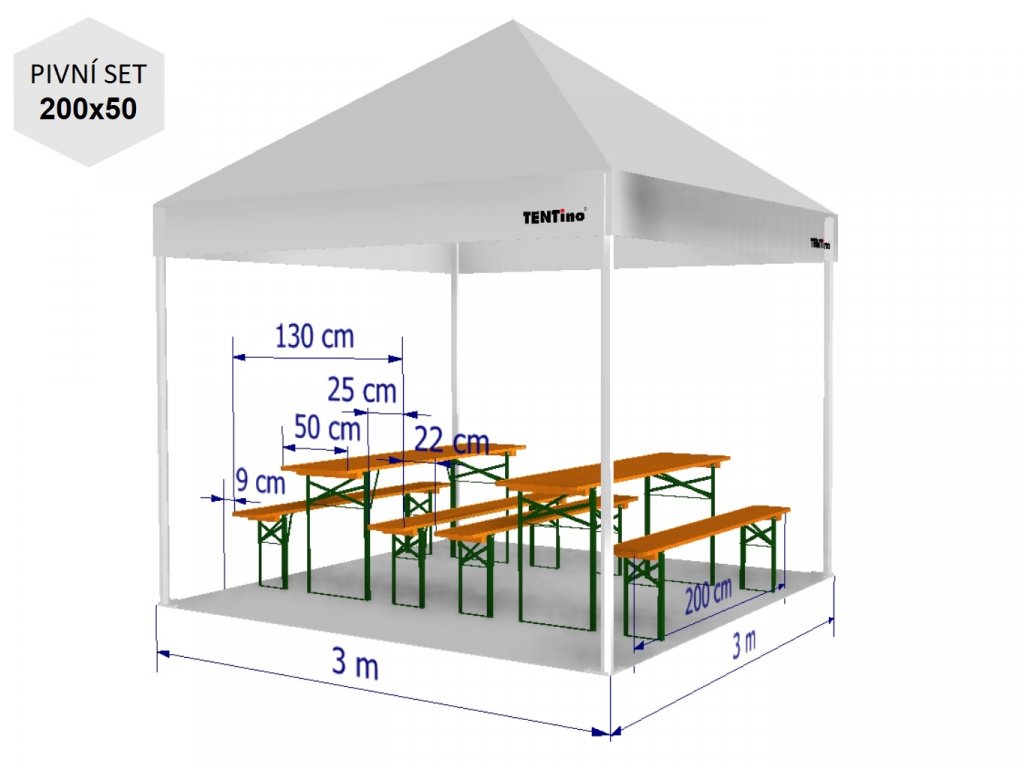 Nožnicový stan 3x3 m SMALL HEXAGON Nožnicový stan 3x3 m SMALL HEXAGON
