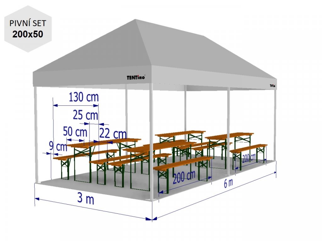 Nožnicový stan 3x6 m BIG HEXAGON Nožnicový stan 3x6 m BIG HEXAGON