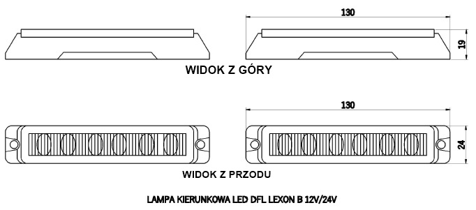 Osvetlenie prednej masky vozidla LED LEXON 2 X 6, 12,24V