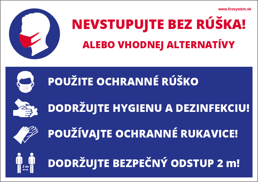 Nálepka pre Pokyny pri vstupe pred Koronavírusom 
