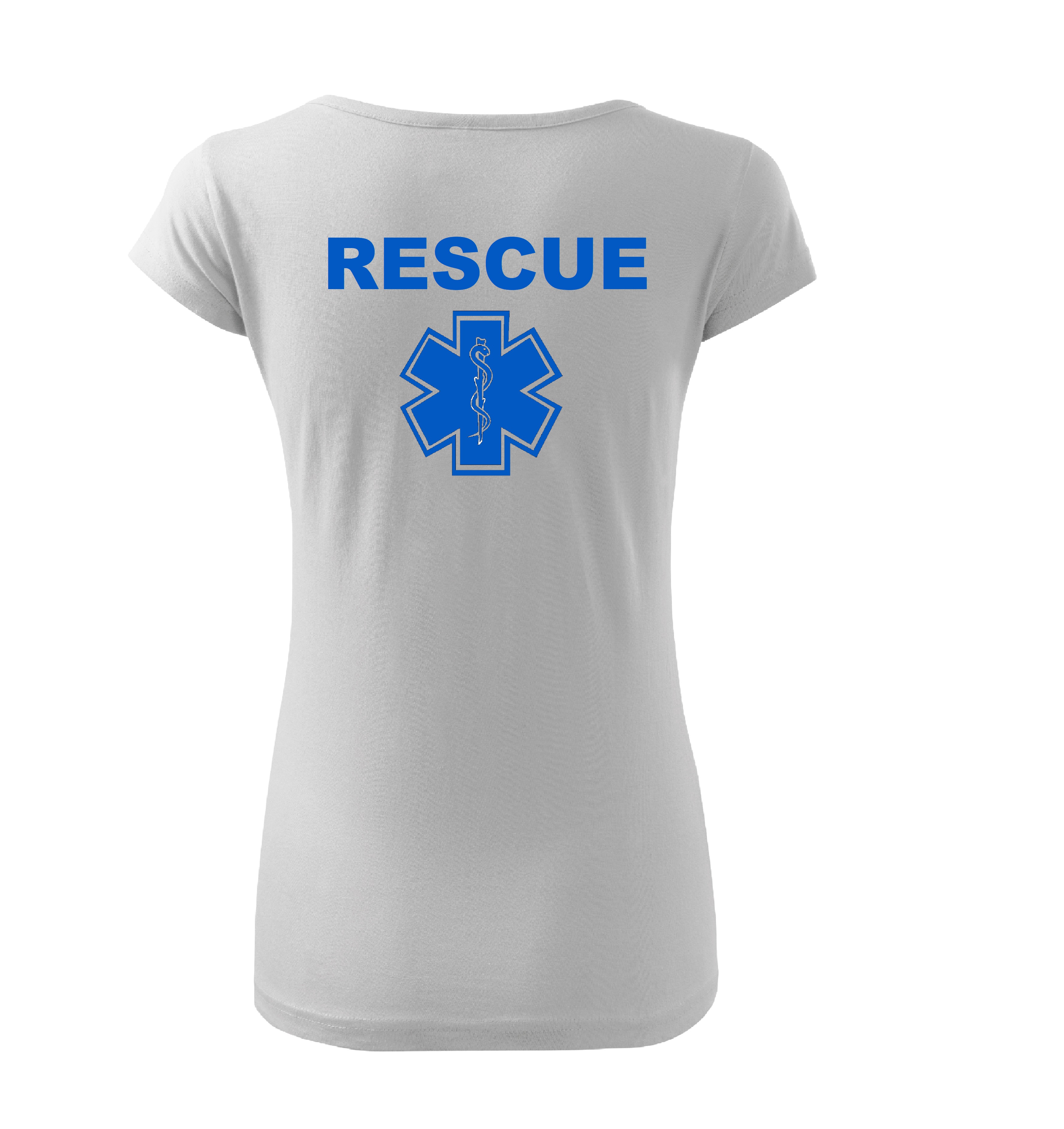 Tričko dámske – znak EMS a nápis RESCUE