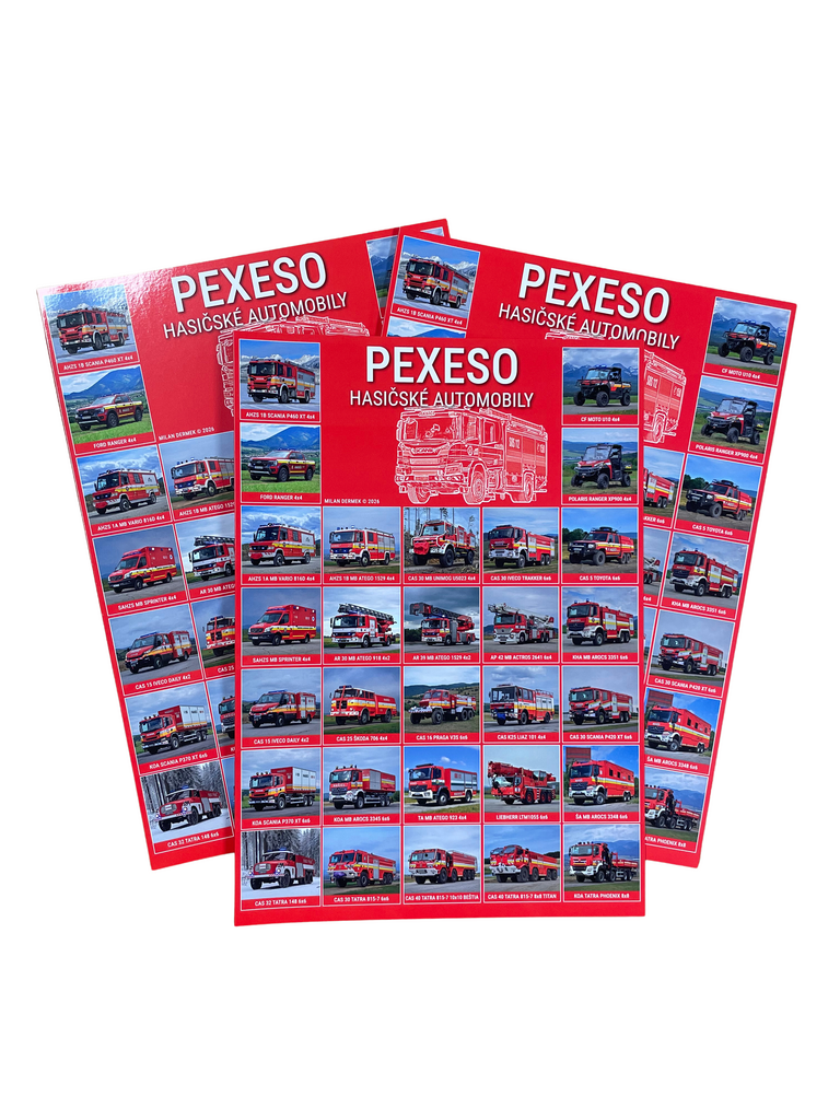 Pexeso Hasičské automobily 2026