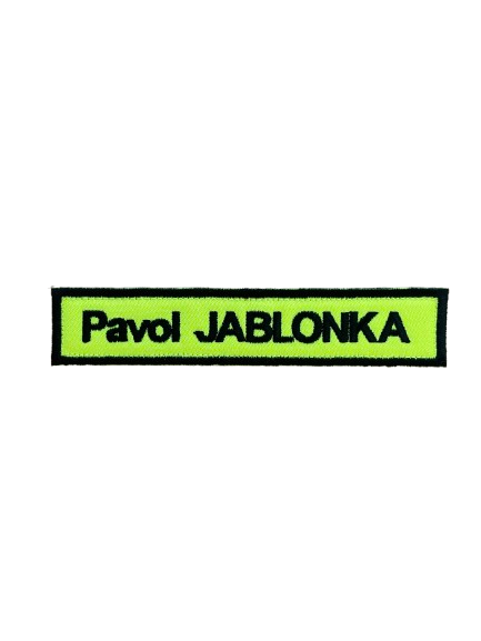 Menovka vyšívaná - suchý zips - zelená neon Menovka vyšívaná - suchý zips - zelená neon