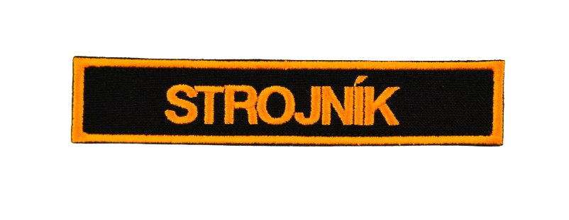 Menovka vyšívaná - suchý zips STROJNÍK