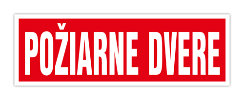 Nálepka POŽIARNE DVERE označenie