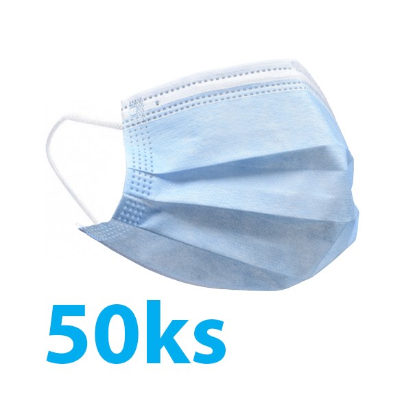 Maska tvárová - rúško jednorázové 50 ks (trojvrstvové) Maska tvárová - rúško jednorázové 50 ks (trojvrstvové)