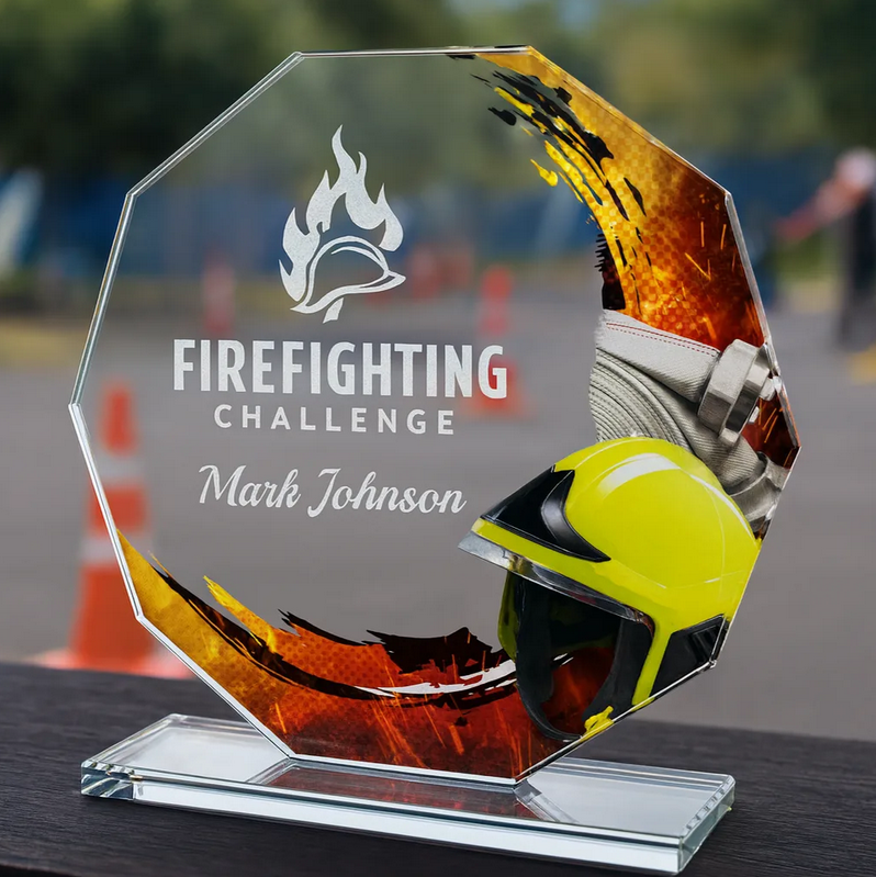 Sklenená trofej CR2024301M32 | Hasiči