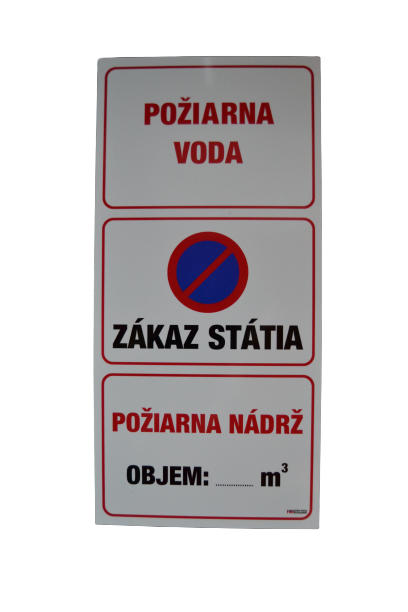 Tabuľa označenia požiarnej nádrže trojitá 