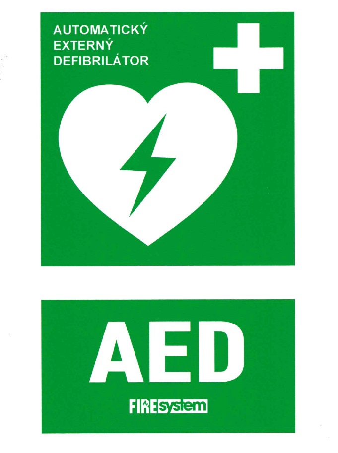 Samolepka AED, formát A5