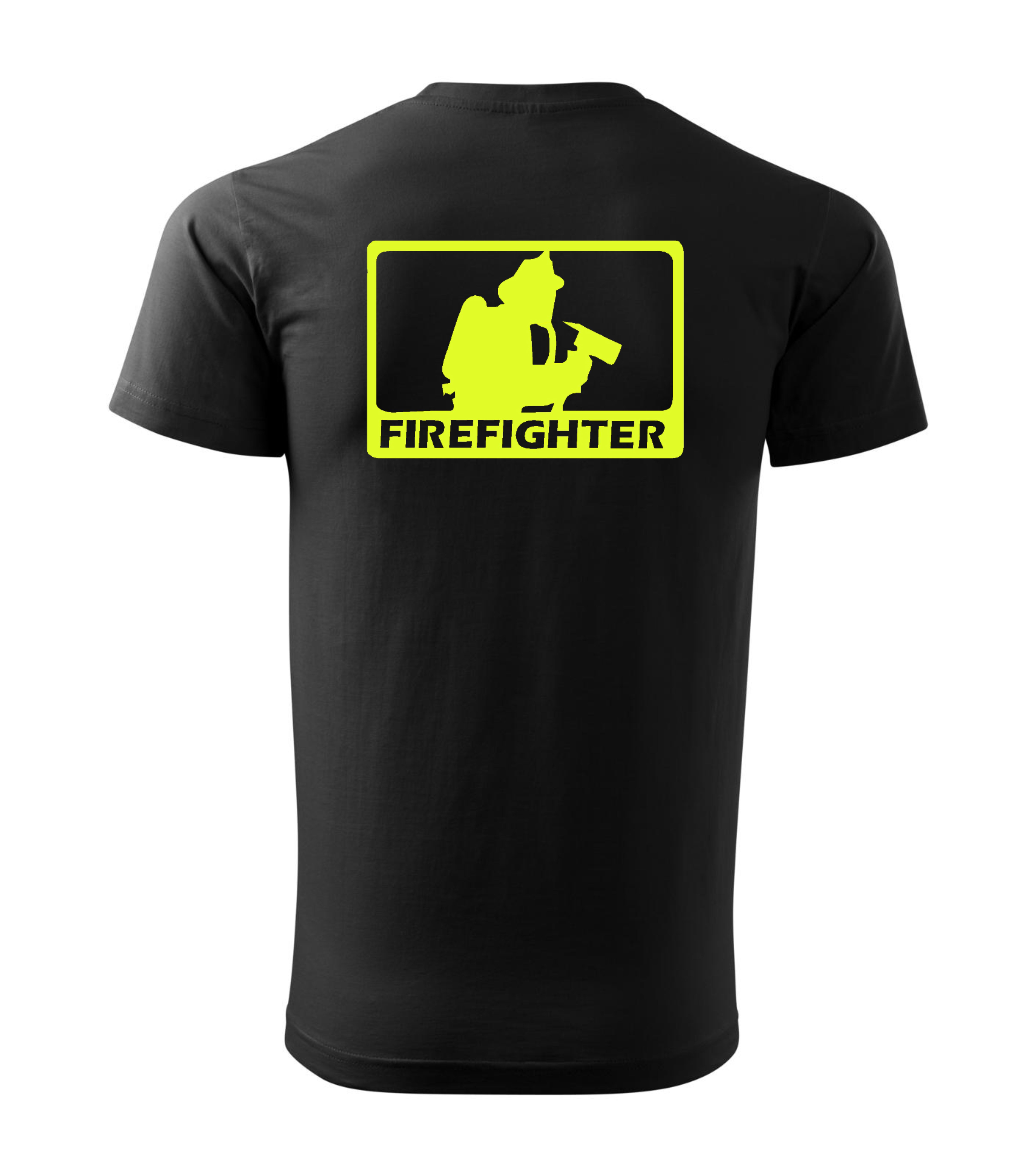 Tričko FIREFIGHTER - neonová žltá potlač Tričko FIREFIGHTER - neonová žltá potlač
